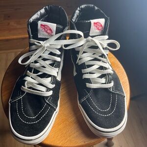 Vans Sk8-Hi Black White High Top Sneakers Size 8